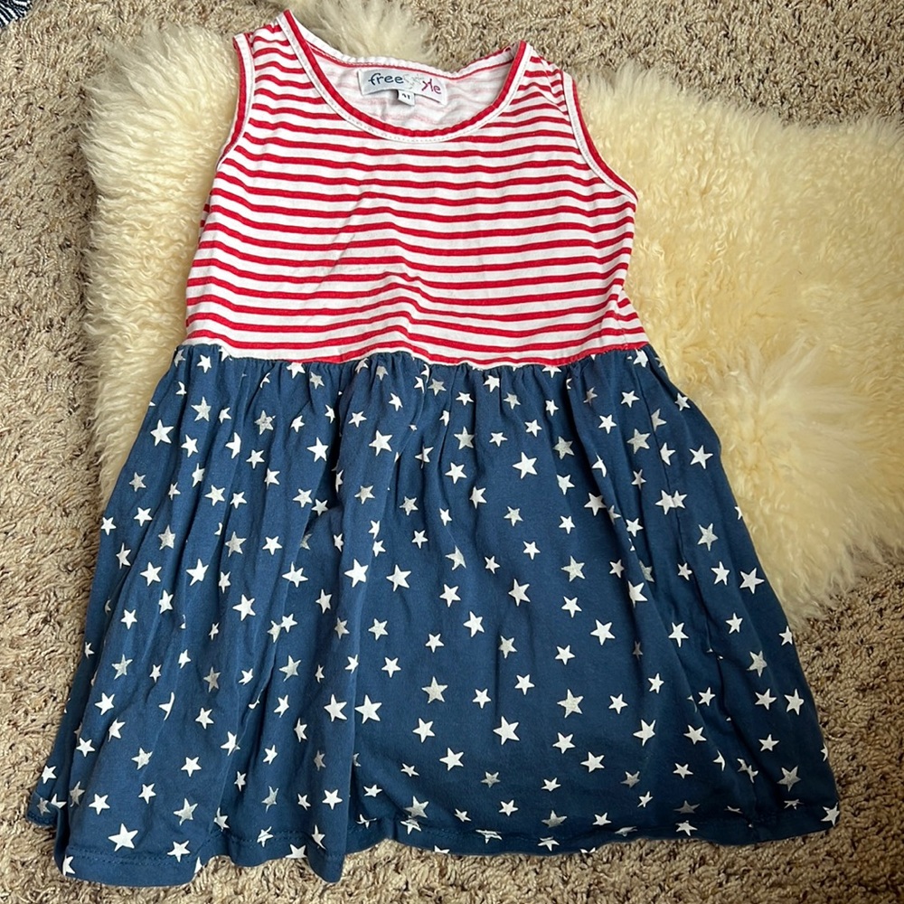 Freestyle red white and blue patriotic USA dress 4T